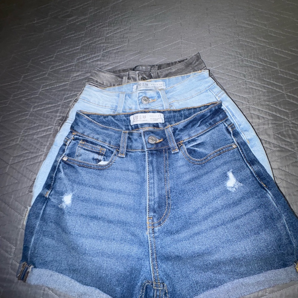 H&M Women's Blue Jean Shorts Trio